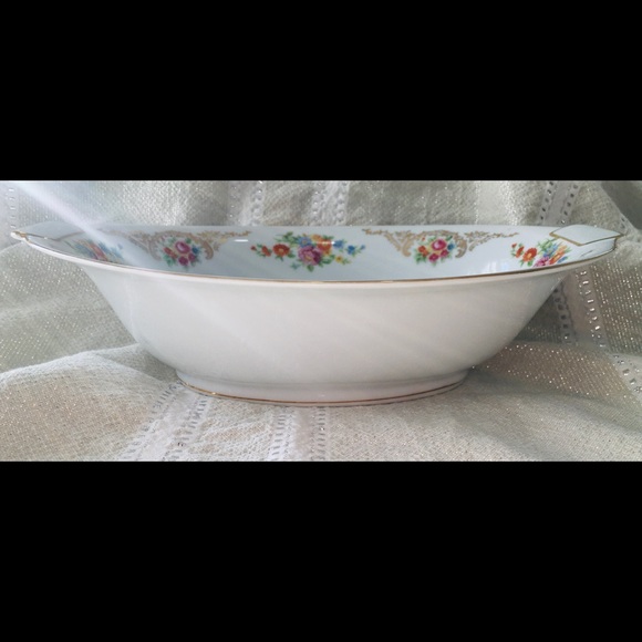 Mikado China Dresden pattern 10” Oval Vegetable Bowl Made In Occupied Japan - Picture 8 of 9